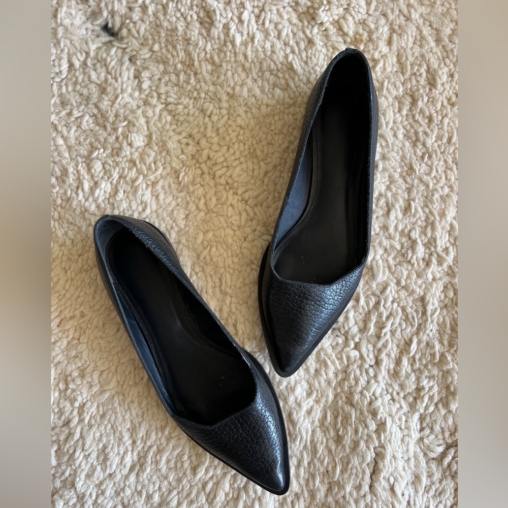 All Saints Black Leather Flats